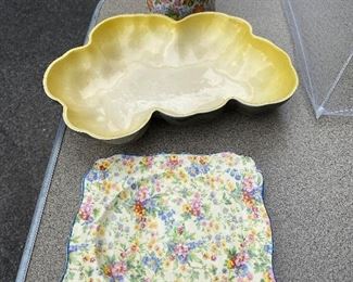 Pretty hostess lot: Chintz Square Plate & Pitcher plus platter $45