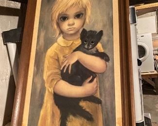 Large Keane Big Eyed Girl 29 x 17 $125