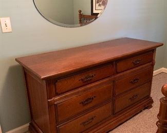 #10	Bassett dresser with 6 drawers 58"x21"x33"	 $125.00 
