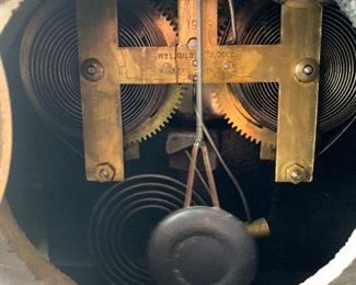 Antique Gilbert Faux Marble Mantel Clock 11.5x11.5x5ibn HxWxD