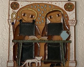 Maur Van Doorslaer Shepherds Meal Ceramic Plaque 8x8