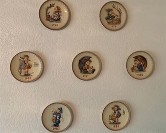 Lot of 7 Hummel Plates 1978 -1984 7.5in Diameter