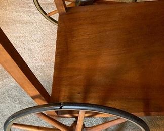 Vintage Wood Bar Cart /Tea Trolly 29x18x29in HxWxD