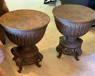 2pc Tuscan Drum End Tables PAIR	24in H x 21in Diameter	
