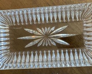 Waterford Crystal Lismore Covered Butter Dish in Box	4x7x4in	