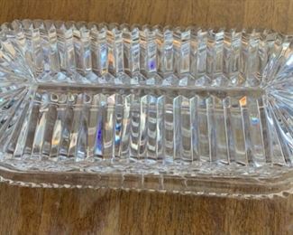 "Waterford Crystal Quarter Pound Covered Butter
Giftware in Original Box"	2.25x7.25x3.5in	HxWxD