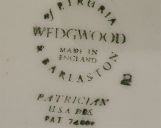 16pc Wedgwood Patrician Plates	Lg:  10 3/4” dia Sm: 7 3/8” Dia	
