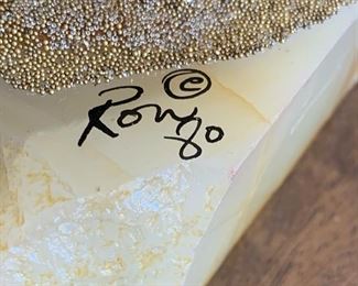 Ron Lee Sculpture Hitchhiker Clown Tramp Brass & Onyx 4.5x 4.5x4in