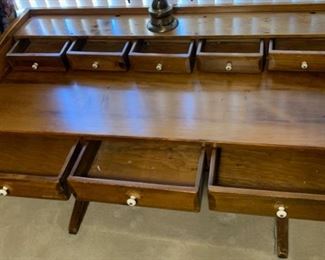 Antique Country Pine Trestle Desk 35x52x36inH HxWxD