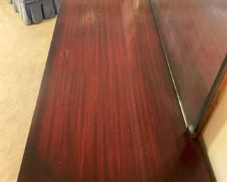 Vintage 1950s MCM Mahogany Long Dresser W/ Mirror 33x68x21in HxWxD