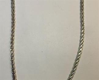Sterling Silver 26 in braided necklace		
