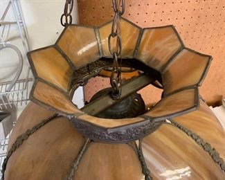 Antique Hanging Slag Lamp Light #2 Chandelier	12in H x 19in Diameter