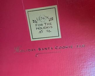 Lenox Santa Cookie Jar Skating in Box 14in H