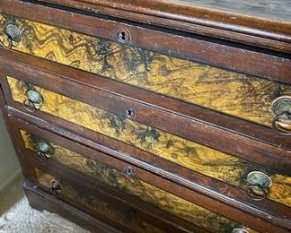 Old wooden 4 drawer dresser	38in x 18in x 39in	