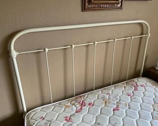 Full size iron bed w/ mattress	79in x 54in x 52in	