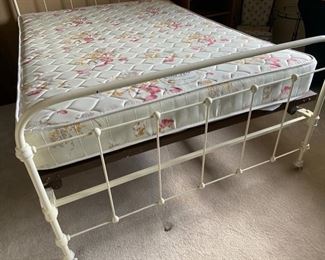Full size iron bed w/ mattress	79in x 54in x 52in	