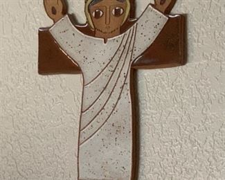 Jesus on Cross Maur Van Doorslaer Ceramic Art	12x8.5in	
