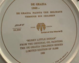 Ted DeGrazia Merry Little Indians Collectors Plate	13.5in Diameter	
