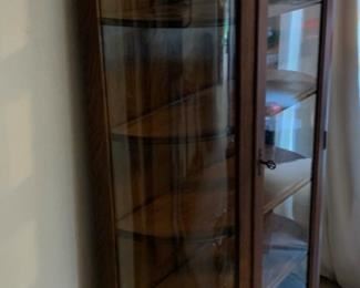 Antique Curved Glass Curio Cabinet	65x34x12in	HxWxD
