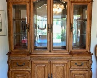 Traditional Carved Hardwood China Cabinet/Hutch	86x66x19.5in	HxWxD
