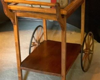 Vintage Wood Bar Cart /Tea Trolly	29x18x29in	HxWxD
