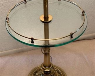 Brass  End Table Lamp	56in H x 17in Diameter	
