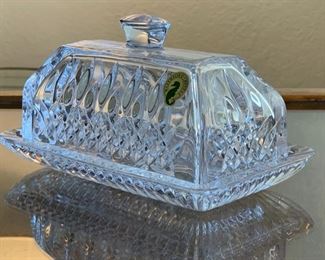 Waterford Crystal Lismore Covered Butter Dish in Box	4x7x4in	
