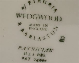 16pc Wedgwood Patrician Plates	Lg:  10 3/4” dia Sm: 7 3/8” Dia	