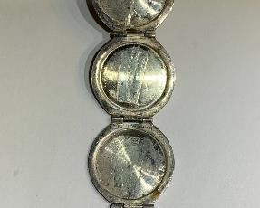 Sterling Silver globe 6 photo locket and 30 inch box chain necklace