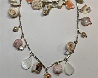 Vintage Carolee shell bracelet and necklace set	