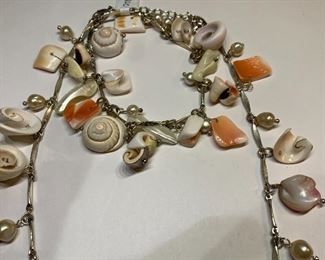 Vintage Carolee shell bracelet and necklace set	