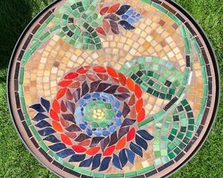 Neille Olson KNF Rose Mosaic Patio Table	22 inches high by 18 inches diameter