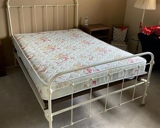 Full size iron bed w/ mattress	