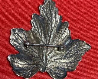 Sterling Silver Tiffany & Co Oak Leaf Brooch Pin	1 7/8” x 1 3/4”	