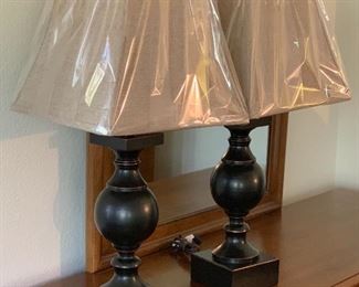 Faux Bronze Table Lamps PAIR	27x13x13in	HxWxD
