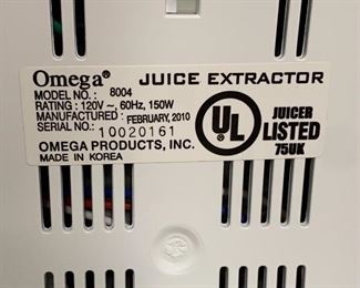 Omega 8004 Juice Extractor		
