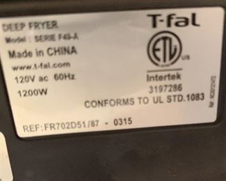 T-FAL Serie F49-A Deep Fryer		
