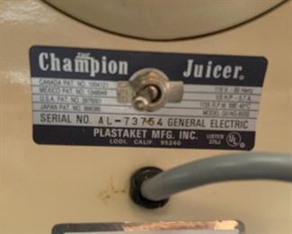 Vintage Champion Juicer		
