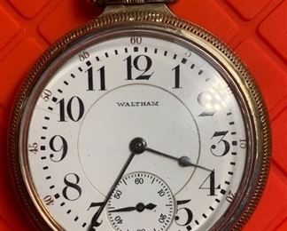 Waltham Antique Pocket Watch Model 1908 10K GF	51mm Diameter Size 16S	
