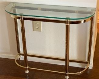 Gold Frame Glass Top Entry Way Table	27x33x12in	HxWxD
