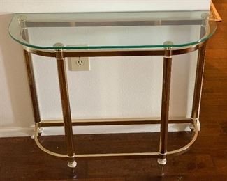 Gold Frame Glass Top Entry Way Table	27x33x12in	HxWxD
