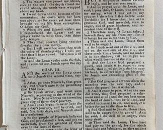 1817 King James Bible Framed Page Jonah	11x9in	