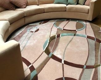 Vintage Thayer Coggin semi circle vintage sofa & Studio DR rug 
