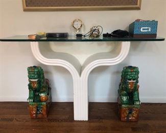Console table & Foo Dogs 