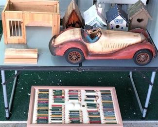 PHT002 Wooden Car, Birdhouses and More 