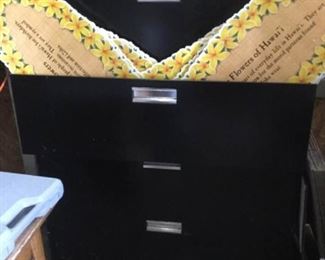 PHT357 Black Four Drawer File Cabinet 