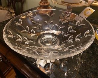 Tiffany and Company Crystal Leaf Bowl