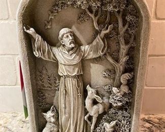 St Francis of Assisi Wall Plaque. Resin