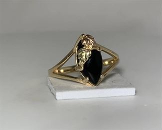 10k Onyx Beach Hills Gold Ring