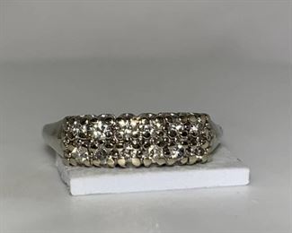 14k Vintage Double Row Diamond Band